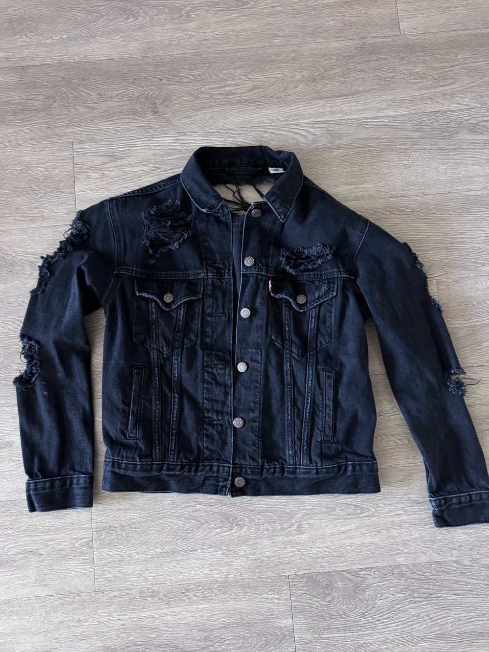 Levi's Distressed Black Denim Jacket